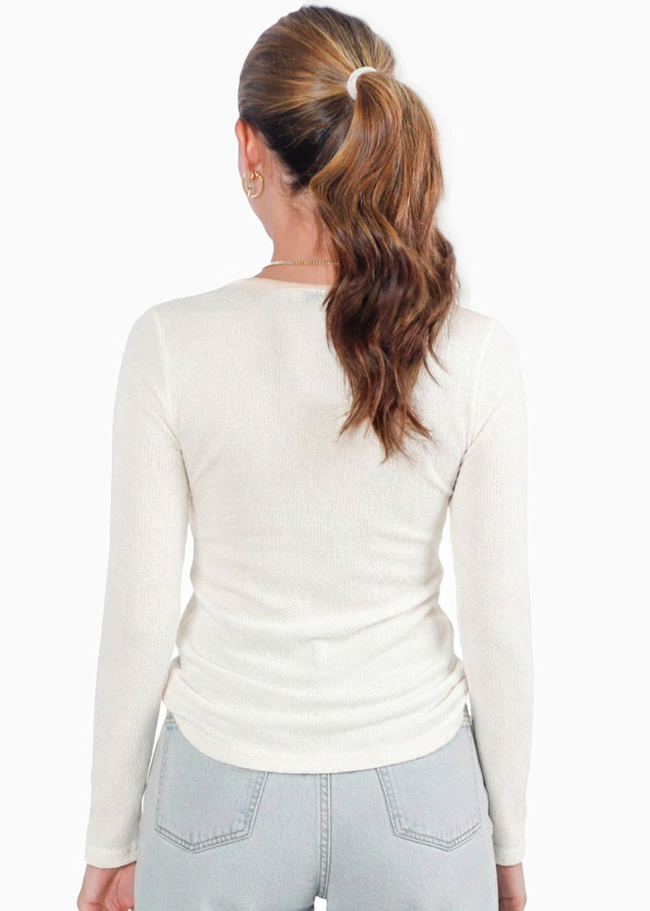 Blusa manga larga con boton en frente y abertura - NANTES