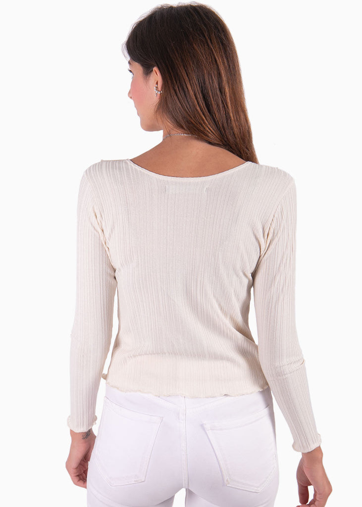 Blusa manga larga con botones de perlas y boleros para mujer - Flashy