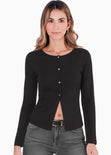 Blusa manga larga con broches decorativos - GRANADINA