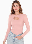 Blusa manga larga con entorchado en frente - LUBIGILDA.ROSA