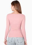 Blusa manga larga con entorchado en frente - LUBIGILDA.ROSA