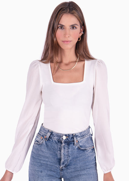 Blusa manga larga con mangas en transparencia para mujer - Flashy
