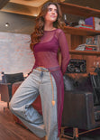 Blusa manga larga con top interno y cola  - ATACAMA