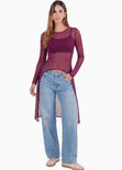 Blusa manga larga con top interno y cola  - ATACAMA