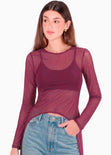 Blusa manga larga con top interno y cola  - ATACAMA