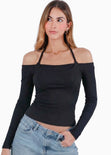 Blusa off shoulder con top externo - PORTOBELO