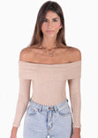 Blusa off shoulder manga larga para mujer - Flashy