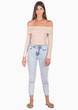 Blusa off shoulder manga larga para mujer - Flashy