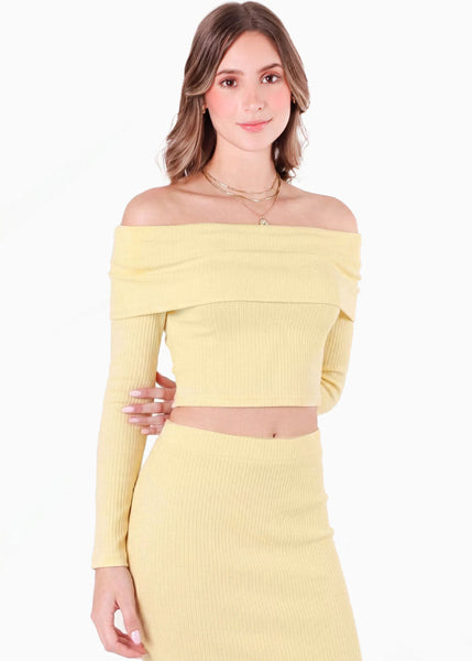 Blusa off shoulder manga larga - TOLIMAN
