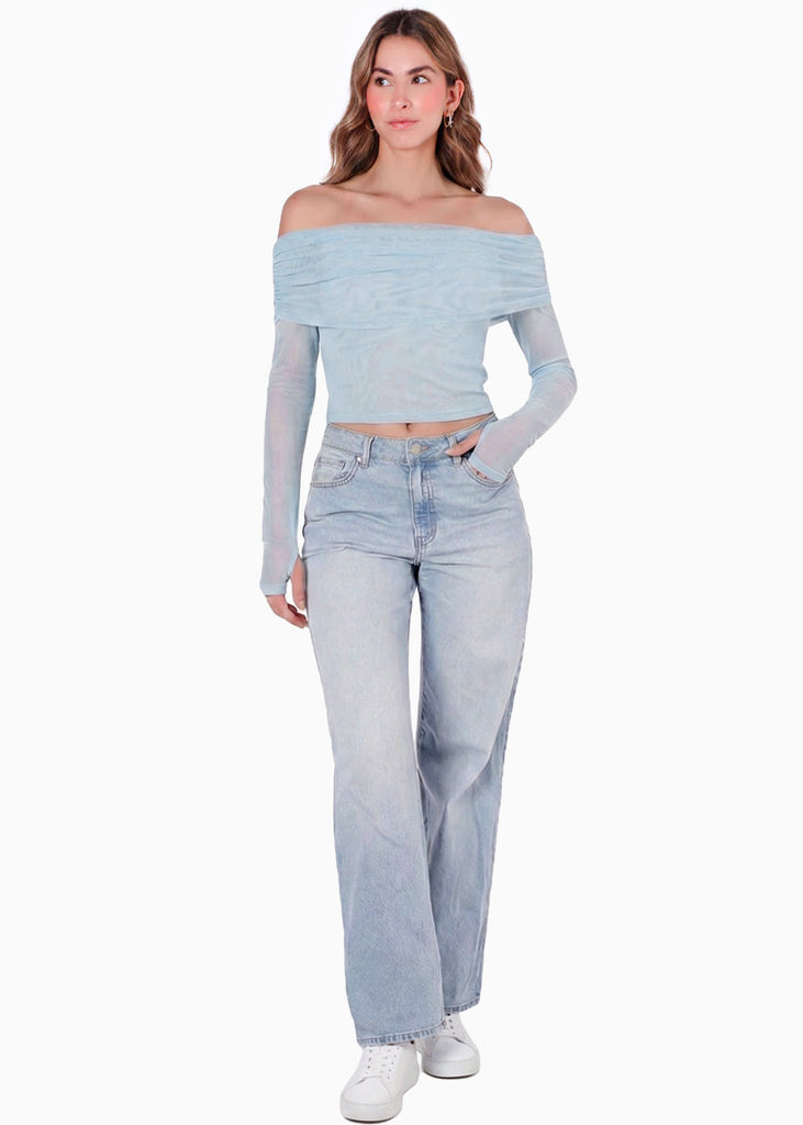 Blusa off shoulder manga larga - YONAGUNI