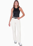 Blusa sin mangas con cuello halter color negro para mujer - Flashy