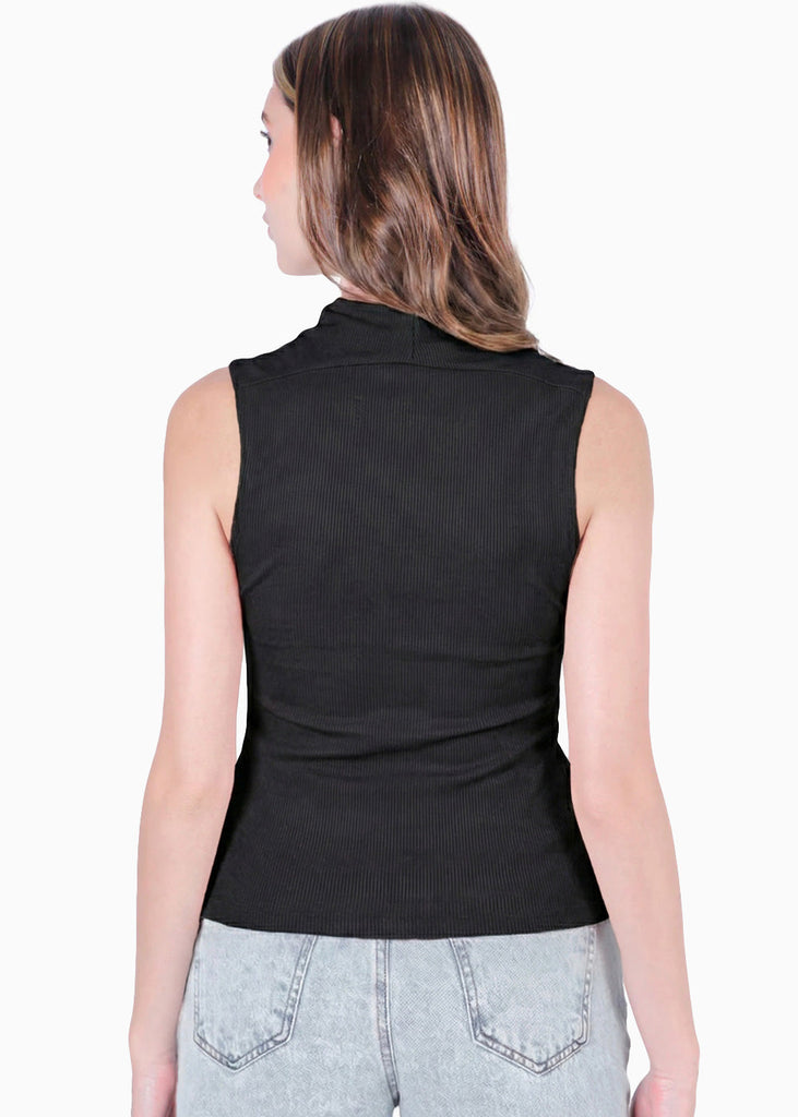 Blusa sin mangas con escote sobre el cuello en triangulo - RICHMOND.NEGRA