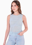 Blusa sin mangas con recogido en el frente - CORONADO