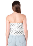 Blusa strapless tipo globo con estampado de puntos - MENORCA