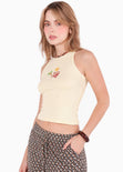 Blusa tanktop bordada de color amarillo - COPACABANA