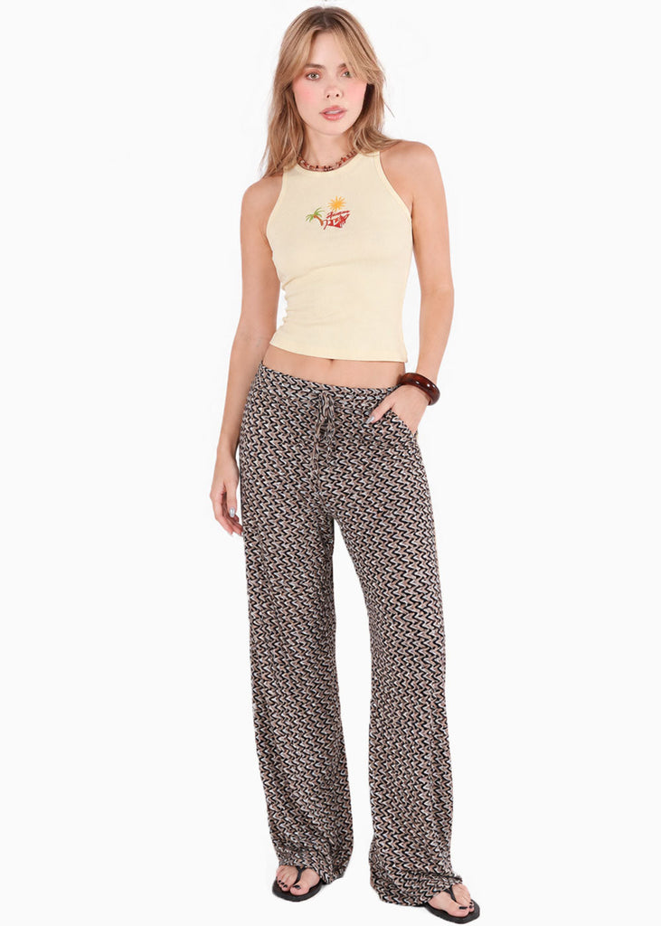 Blusa tanktop bordada de color amarillo - COPACABANA