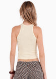 Blusa tanktop bordada de color amarillo - COPACABANA
