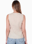 Blusa tipo chaleco manga sisa - PITAYA