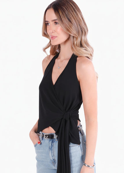 Blusa tipo halter con anudado en frente - MAZATLAN