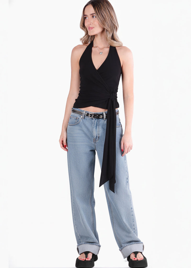 Blusa tipo halter con anudado en frente - MAZATLAN