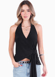 Blusa tipo halter con anudado en frente - MAZATLAN