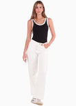Body con sesgos en contraste color negro para mujer - Flashy