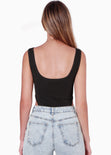 Body costillero sin mangas color negro para mujer - Flashy