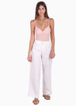 Body de tiras con entorchado en escote color rosado para mujer - Flashy