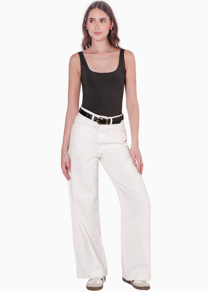 Body de tiras con escote cuadrado color negro para mujer - Flashy