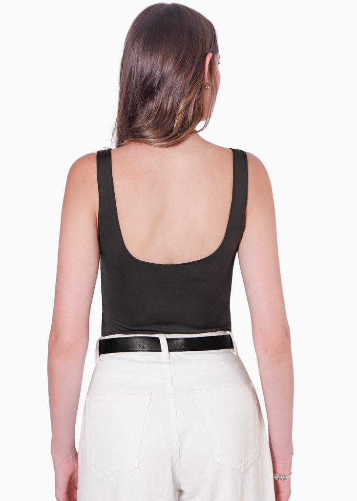 Body de tiras con escote cuadrado color negro para mujer - Flashy