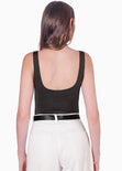 Body de tiras con escote cuadrado color negro para mujer - Flashy