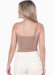 Body de un solo hombro color café para mujer - Flashy