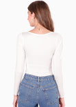 Body manga larga color blanco, marfil para mujer - Flashy