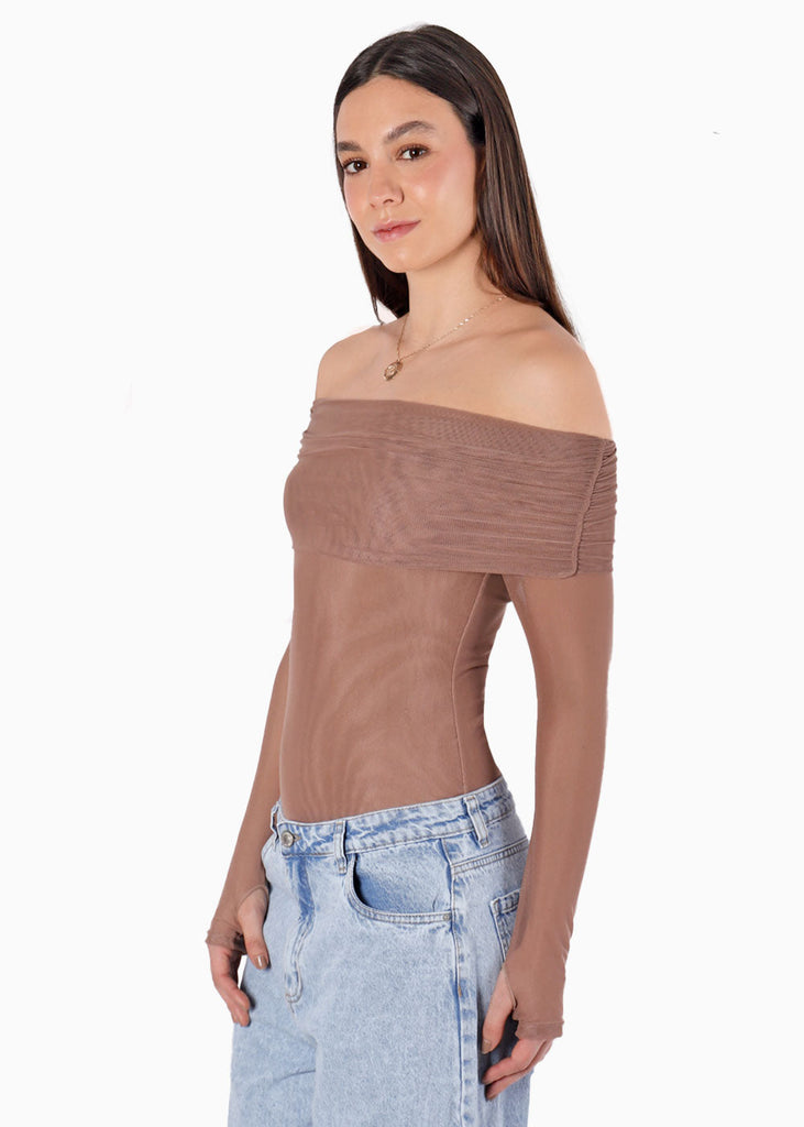Body manga larga offshoulder - URUGUAY