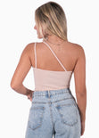 Body sin mangas con cruce en escote color rosado para mujer - Flashy