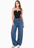 Body strapless con corte V en escote - ORANTE