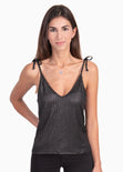 Blusa de tiras con anudado y cuello en v para mujer - Flashy