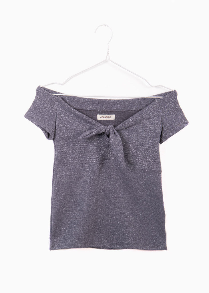 Blusa off shoulder con brillo para mujer - Flashy