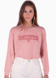 Buzo con bordado "Bonita" color rosado para mujer - Flashy
