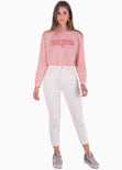Buzo con bordado "Bonita" color rosado para mujer - Flashy