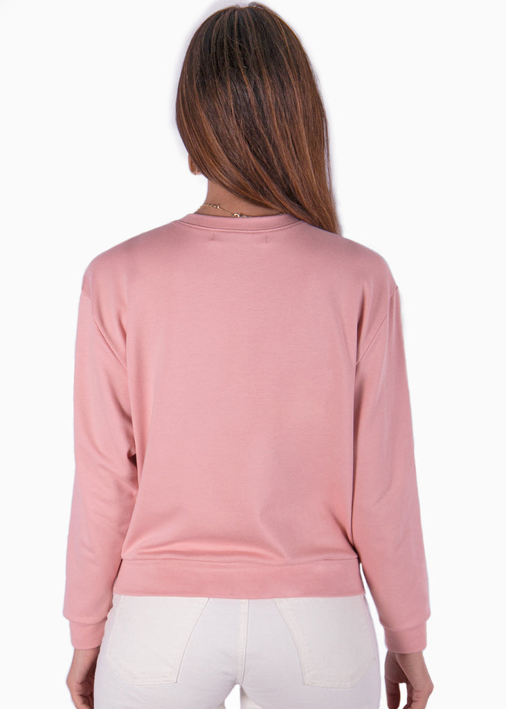 Buzo con bordado "Bonita" color rosado para mujer - Flashy