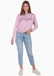 Buzo con bordado "Goddess" color morado, lila para mujer - Flashy