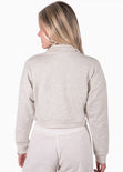 Buzo con cierre y estampado "Los Angeles" color gris para mujer - Flashy