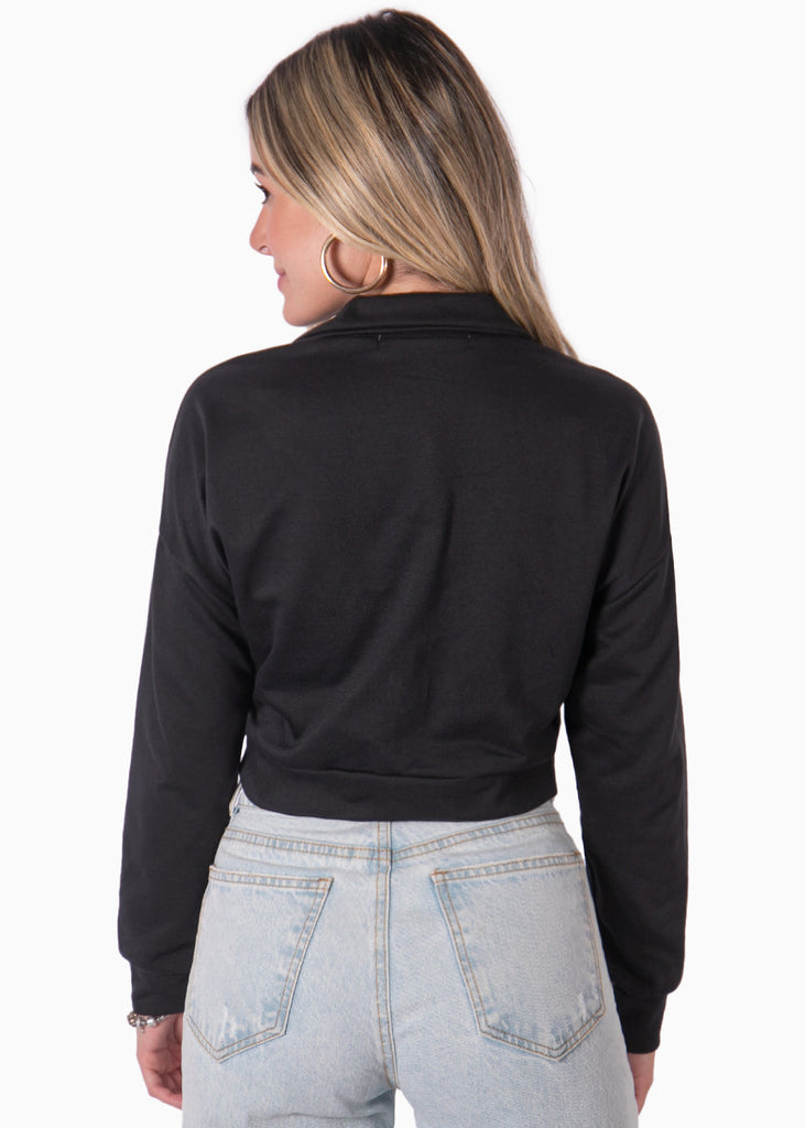 Buzo con estampado manga larga color negro para mujer - Flashy