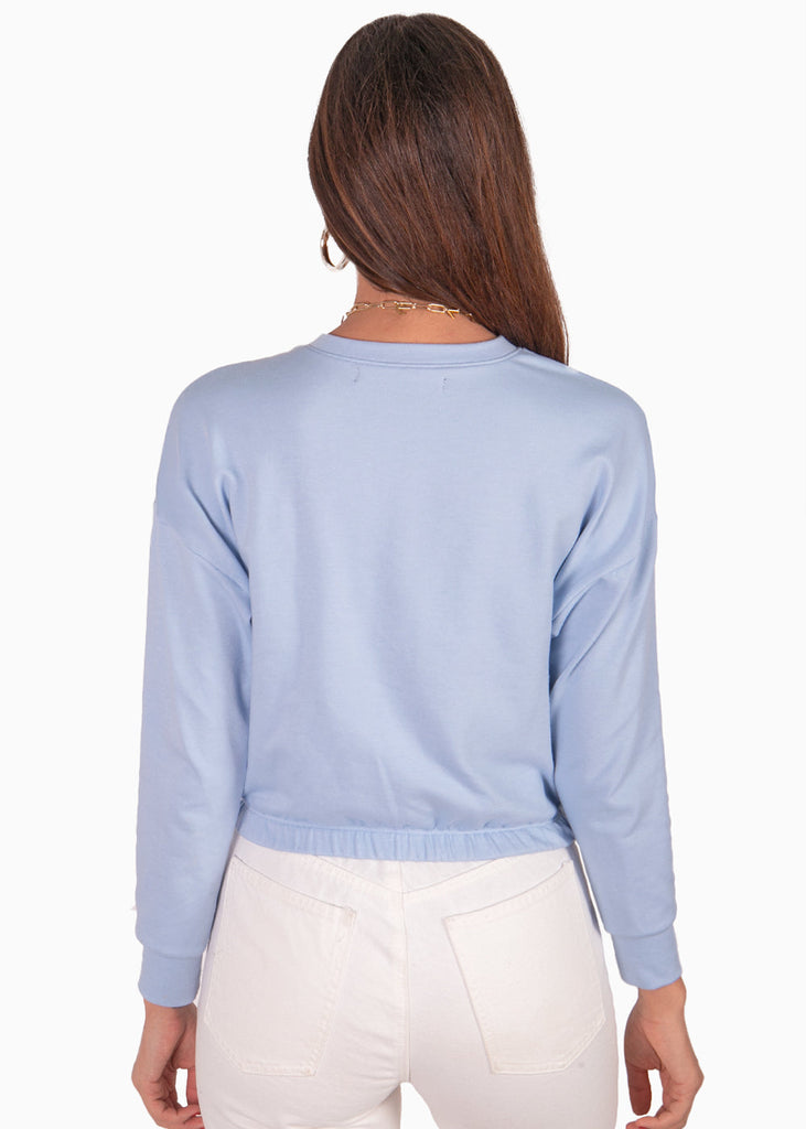 Buzo corto con estampado "Paris" color azul para mujer - Flashy