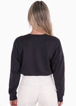 Buzo corto con estampado "soy mi fan" color negro para mujer - Flashy