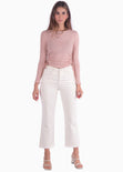 Buzo manga larga con recogido en laterales color rosado para mujer - Flashy