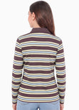 Buzo tipo polo a rayas con cuello y perilla en contraste - WISCONSIN