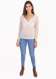 Buso con escote en gipiure para mujer - Flashy