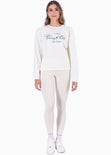 Buzo con estampado "Country Club" color marfil para mujer - Flashy